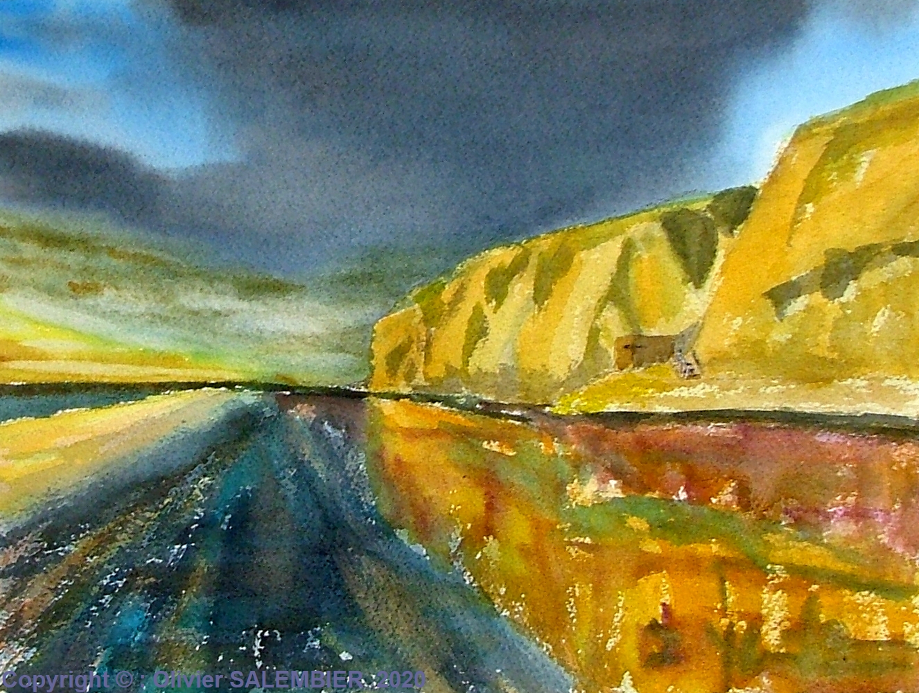 Coucher de soleil sur les falaises