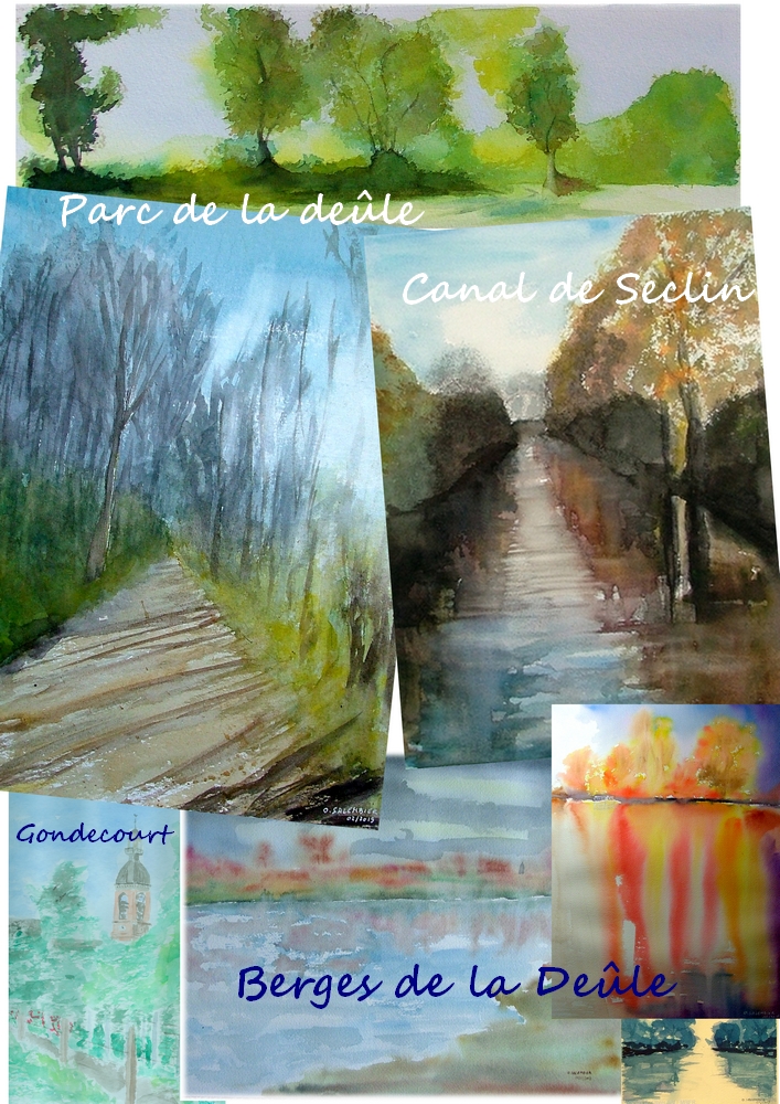 Stage aquarelle sur le motif autour de Gondecourt, Canal de Seclin, berges de la Deule